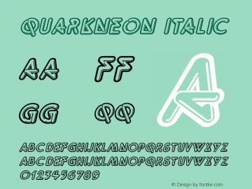 QuarkNeon Italic W.S.I. Int'l v1.1 for GSP: 6/20/95图片样张