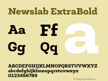 Newslab ExtraBold Version 1.000 Font Sample