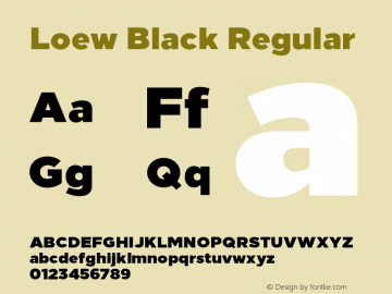 Loew Black Regular Version 1.000;PS 001.000;hotconv 1.0.70;makeotf.lib2.5.58329 Font Sample