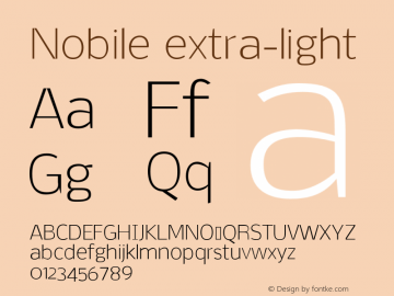 Nobile extra-light Version Font Sample
