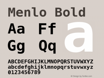 Menlo Bold Version 2.028 May 9, 2014 Font Sample