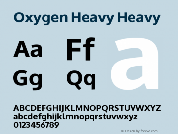 Oxygen Heavy Heavy Version Font Sample