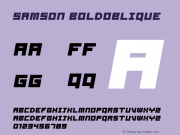 Samson BoldOblique Version 2.00 Font Sample