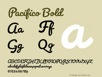 Pacifico Bold Version 2.0 Font Sample