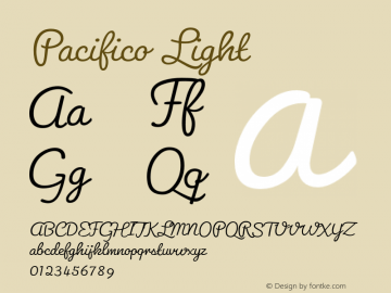 Pacifico Light 2.000 Font Sample