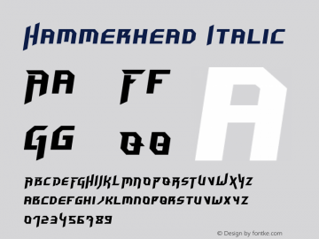 Hammerhead Italic Fontmaker 2.0 (07.04.1999) Font Sample