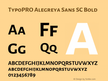 TypoPRO Alegreya Sans SC Bold Version 1.000;PS 001.000;hotconv 1.0.70;makeotf.lib2.5.58329 DEVELOPMENT图片样张