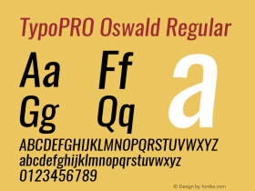 TypoPRO Oswald Regular 3.0; ttfautohint (v0.94.23-7a4d-dirty) -l 8 -r 50 -G 200 -x 0 -w 