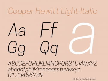 Cooper Hewitt Light Italic 1.000图片样张