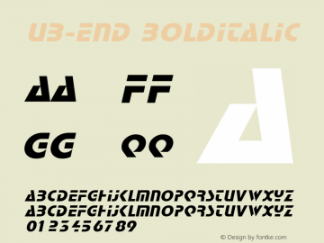 UB-End BoldItalic March 1996 Version 4.0 Font Sample