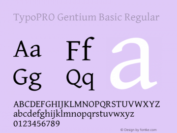 TypoPRO Gentium Basic Regular Version 1.102; 2013; Maintenance release Font Sample