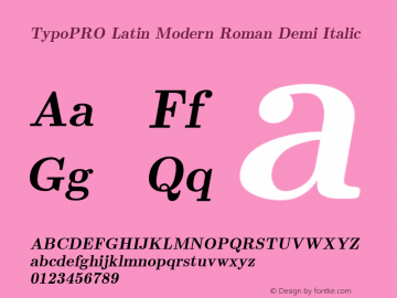 TypoPRO Latin Modern Roman Demi Italic Version 2.004;PS 2.004;hotconv 1.0.49;makeotf.lib2.0.14853图片样张