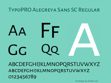 TypoPRO Alegreya Sans SC Regular Version 1.000;PS 001.000;hotconv 1.0.70;makeotf.lib2.5.58329 DEVELOPMENT图片样张