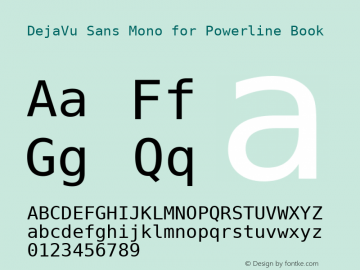 DejaVu Sans Mono for Powerline Book Version 2.33 Font Sample