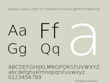 DejaVu Sans Light for Powerline ExtraLightForPowerline Version 2.33 Font Sample