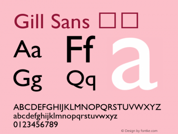 Gill Sans 斜体 9.0d6e1 Font Sample