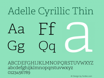 Adelle Cyrillic Thin Version 2.000图片样张