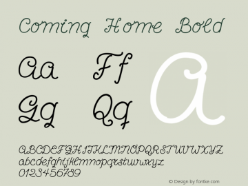 Coming Home Bold Version 1.000 2014 initial release Font Sample