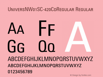 UniversNW01SC-420CdRegular Regular Version 1.1 Font Sample