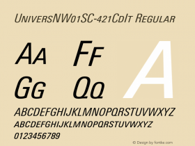 UniversNW01SC-421CdIt Regular Version 1.1 Font Sample