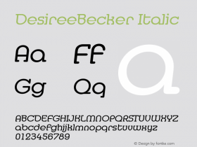 DesireeBecker Italic 001.000 Font Sample