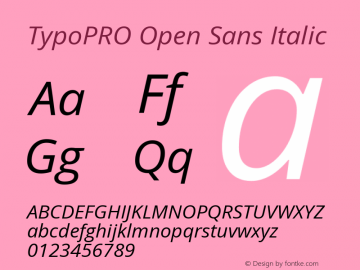 TypoPRO Open Sans Italic Version 1.10图片样张