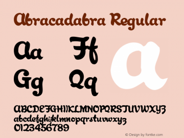 Abracadabra Regular Altsys Metamorphosis:11/13/94 Font Sample