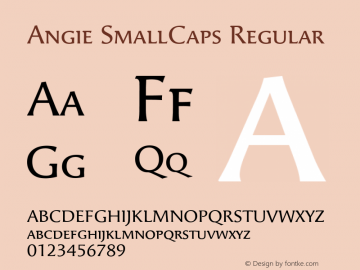 Angie SmallCaps Regular Unknown Font Sample