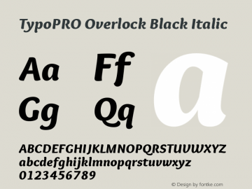 TypoPRO Overlock Black Italic Version 1.001 Font Sample