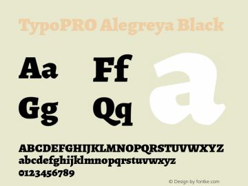 TypoPRO Alegreya Black Version 1.003 Font Sample