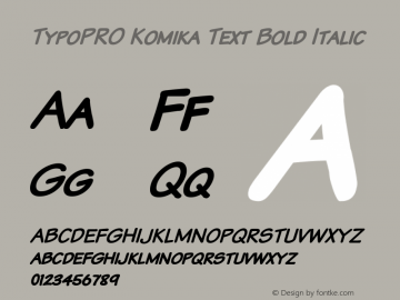 TypoPRO Komika Text Bold Italic 2.0图片样张