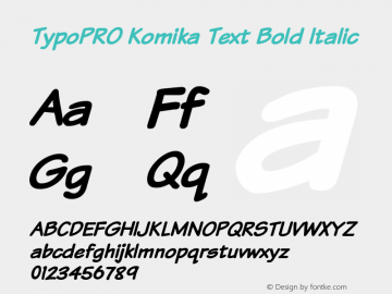 TypoPRO Komika Text Bold Italic 2.0图片样张