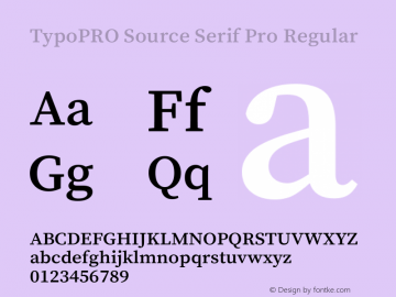 TypoPRO Source Serif Pro Regular Version 1.014;PS 1.0;hotconv 1.0.73;makeotf.lib2.5.5900图片样张