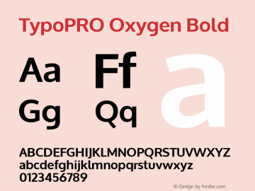 TypoPRO Oxygen Bold Version 1.000 Font Sample
