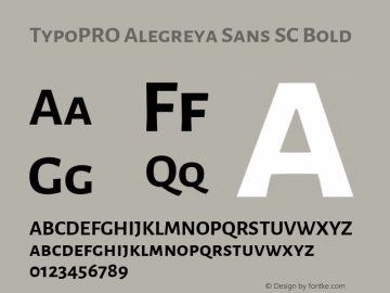 TypoPRO Alegreya Sans SC Bold Version 1.000;PS 001.000;hotconv 1.0.70;makeotf.lib2.5.58329 DEVELOPMENT图片样张