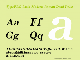 TypoPRO Latin Modern Roman Demi Italic Version 2.004;PS 2.004;hotconv 1.0.49;makeotf.lib2.0.14853图片样张