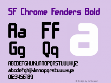 SF Chrome Fenders Bold ver 1.0; 2000. Freeware for non-commercial use. Font Sample