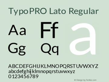 TypoPRO Lato Regular Version 1.105; Western+Polish opensource图片样张