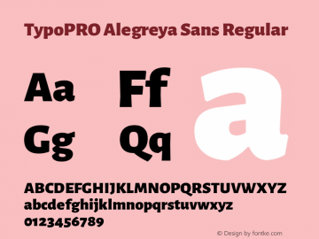 TypoPRO Alegreya Sans Regular Version 1.000;PS 001.000;hotconv 1.0.70;makeotf.lib2.5.58329 DEVELOPMENT Font Sample