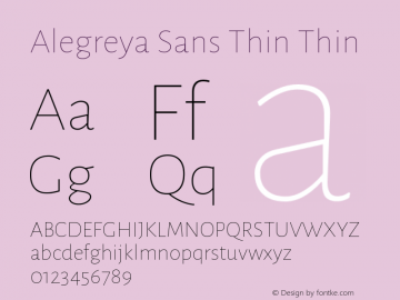 Alegreya Sans Thin Thin Version 1.000;PS 001.000;hot Font Sample