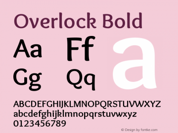 Overlock Bold Version 1.001 Font Sample