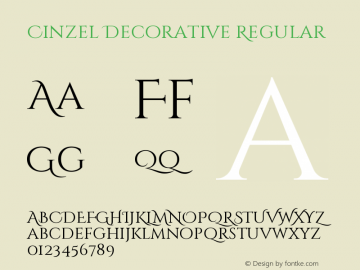 Cinzel Decorative Regular Version 1.001;PS 001.001;hot Font Sample