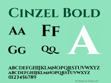 Cinzel Bold Version 1.001;PS 001.001;hot图片样张
