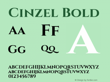 Cinzel Bold Version 1.001;PS 001.001;hot图片样张