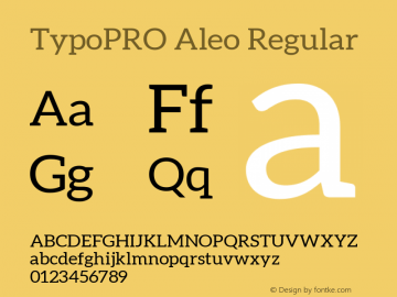 TypoPRO Aleo Regular Version 1.1 Font Sample