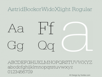 AstridBeckerWideXlight Regular 001.000 Font Sample