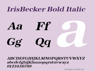 IrisBecker Bold Italic 001.000图片样张