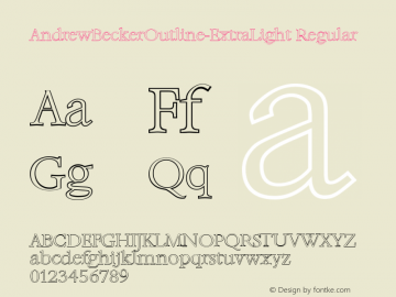 AndrewBeckerOutline-ExtraLight Regular 001.000 Font Sample
