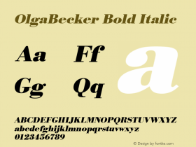 OlgaBecker Bold Italic 001.000 Font Sample