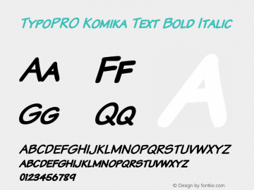 TypoPRO Komika Text Bold Italic 2.0图片样张
